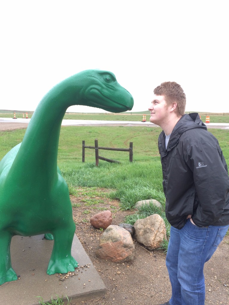 Alex and this wonderful Dino was an actual pit stop to get gas when we saw this guy and just had to take pics.