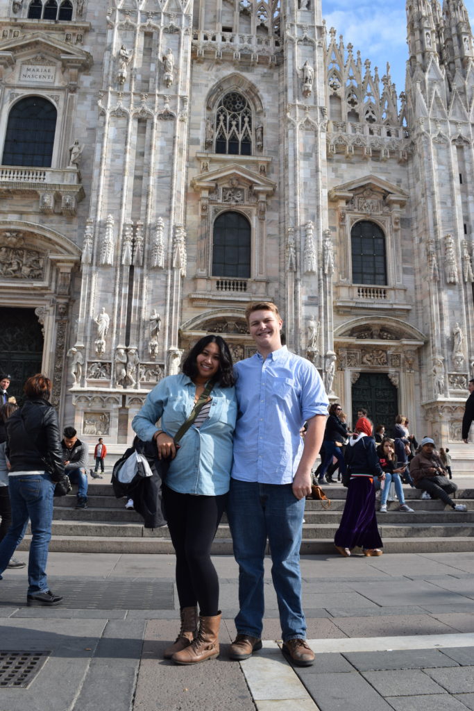 in front of the duomo