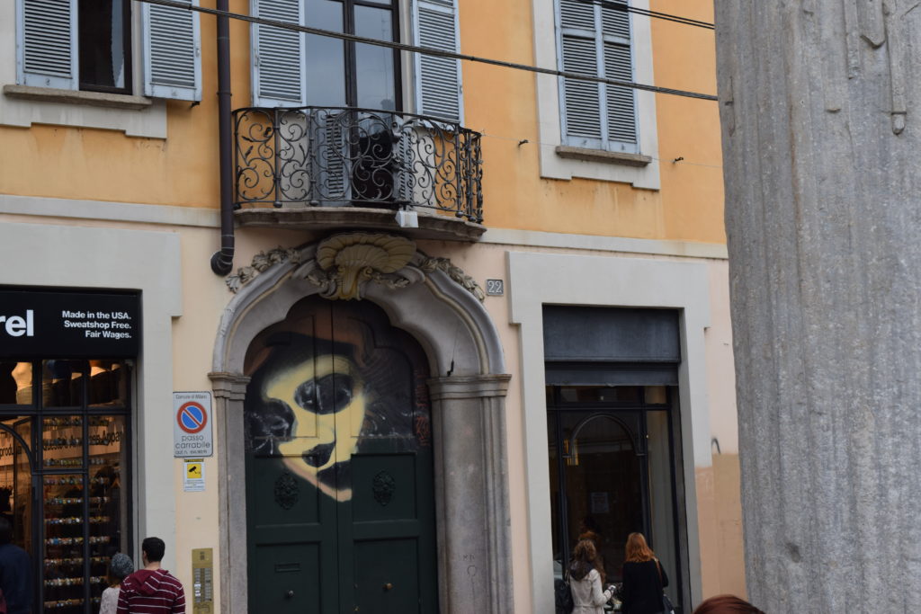 Some cool street art on a door