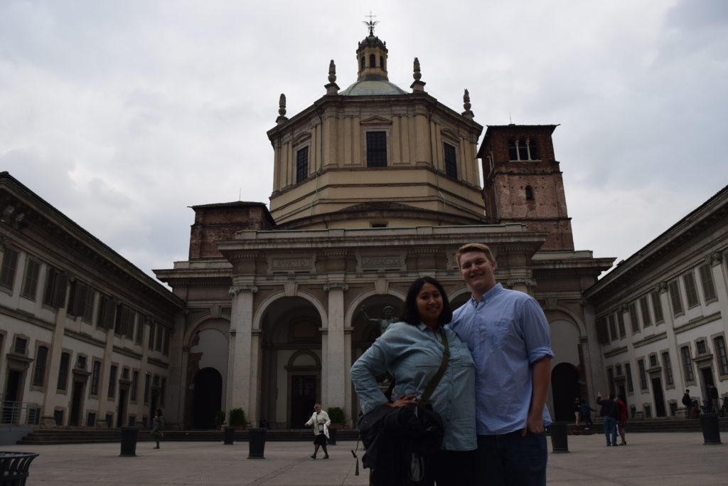 Alex and I at the church