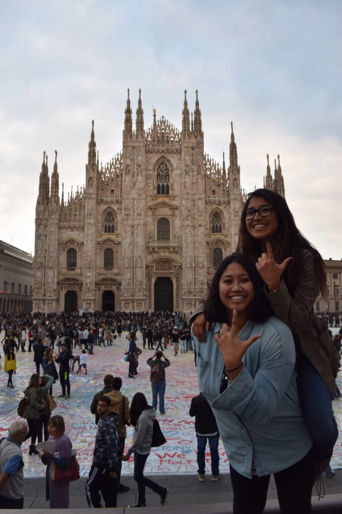We threw what we knew, best friends traveling to Milan together. 