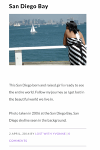 Lost with Yvonne's first blog post photo